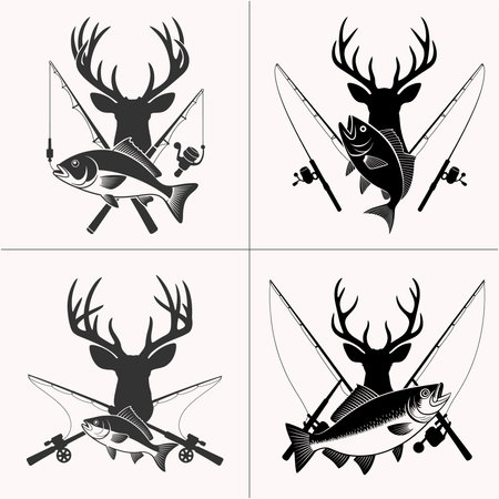 This t-shirt design features a series of hunting silhouettes with hunters and dogs in various poses, capturing the bond between hunters and their loyal canine companions. Perfect for hunting enthusiasts who love the outdoors, this design is ideal for showcasing a passion for hunting and working dogs.のイラスト素材