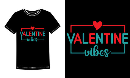 creative valentines day t shirt design with love heart elements romantic typography and cute details perfect for couple outfits or gifting stylish artwork for february celebration romance theme and modern graphic art for apparel and merchandise designsのイラスト素材