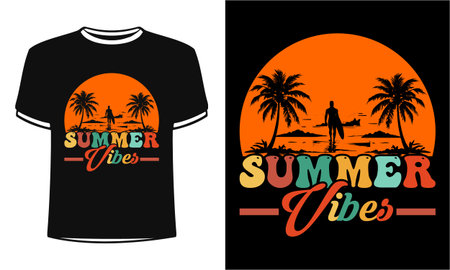 Summer Time T-shirt Design, Typography Vector Illustration.のイラスト素材