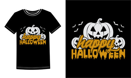 Halloween t-shirt design with pumpkins. Vector illustration.のイラスト素材