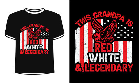 T-shirt print design with eagle and USA flag, vector illustrationのイラスト素材