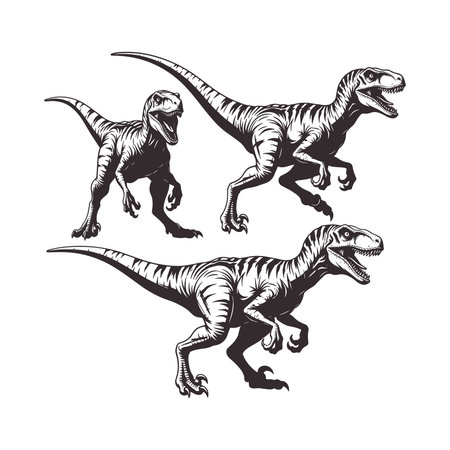 dinosaur vector set with tribal stegosaurus and realistic t rex perfect for kids t shirt design educational graphics and creative print illustrations for prehistoric themed apparel and decor projectsのイラスト素材