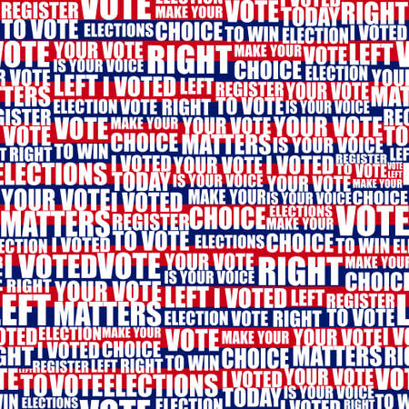 american elections vote seamless lettering pattern with democratic civil society slogans and appeal words. design for paper textile cards disposable tableware stickersのイラスト素材