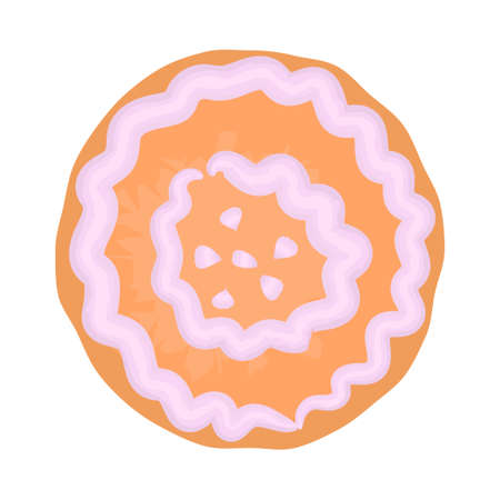 festive christmas decoration ball gingerbread cookies cakes with icing. funny cartoon new year snack isolated on whiteのイラスト素材