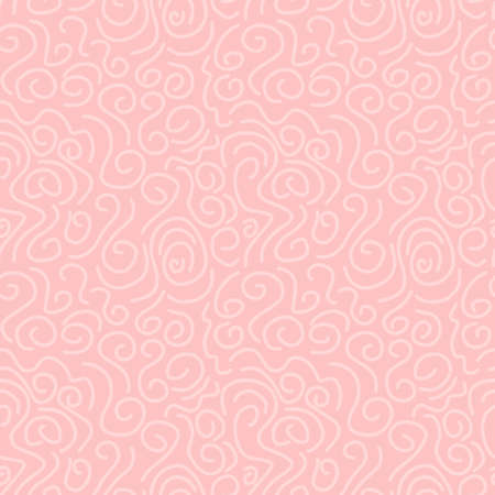 light coral rounded strokes naive hand drawn abstract seamless pattern. vector doodle endless pattern for textile wrapping digital paper template.のイラスト素材