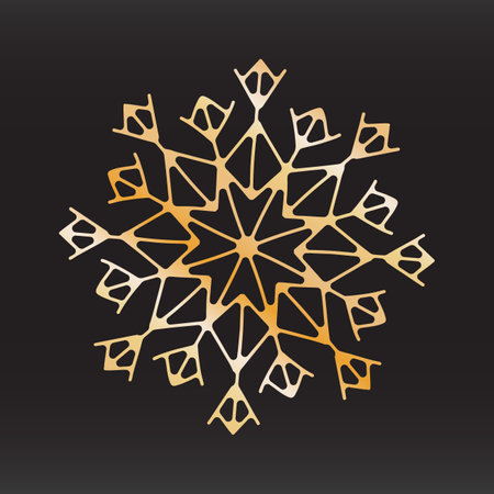 unique snowflake christmas vector design for brochure banner card sticker.のイラスト素材