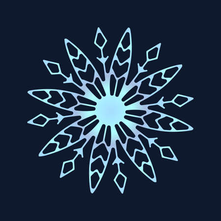 cute snowflake, festive christmas design of unique winter symbol.のイラスト素材