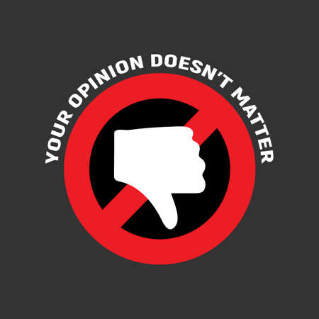 dislike sign with slogan concept of cancellation of dislikes in social media and community users protest.のイラスト素材