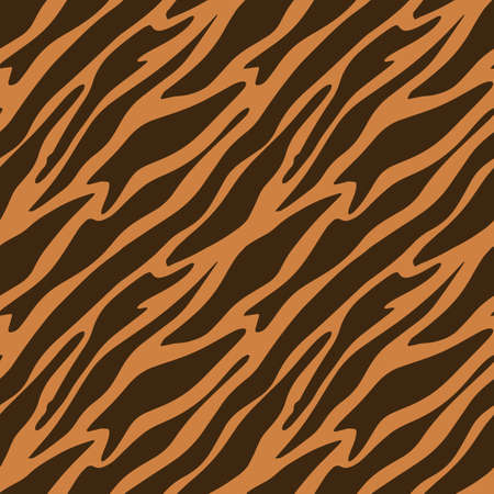tiger animalistic seamless pattern with stripes and spots, modern animal print.のイラスト素材
