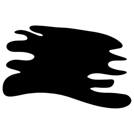 Hand drawn blob element ink paint splash stain spot splatter different shapes. Isolated cut out vector illustration for sticker label banner design.のイラスト素材