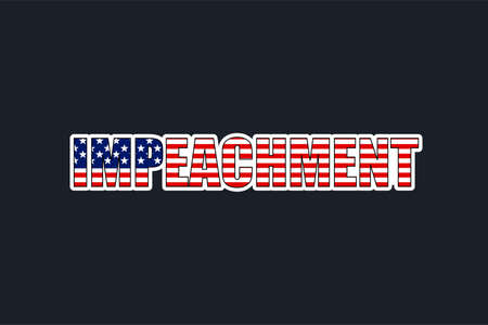word Impeachment american flag colors, election vote emblem badge sticker.のイラスト素材