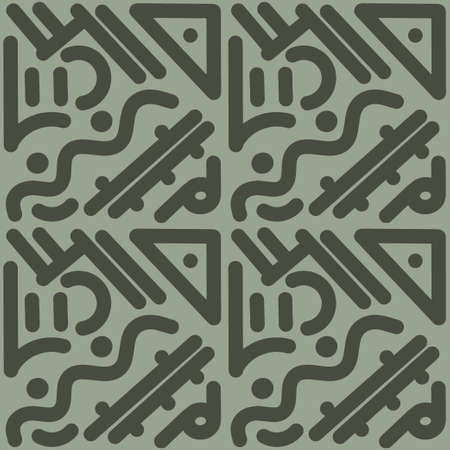 seamless pattern with abstract geometric elements hand drawn doodle style.