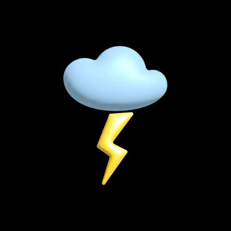 3d weather icon volumetric render with glossy sun cloud rain snow, elements for apps and social media.のイラスト素材
