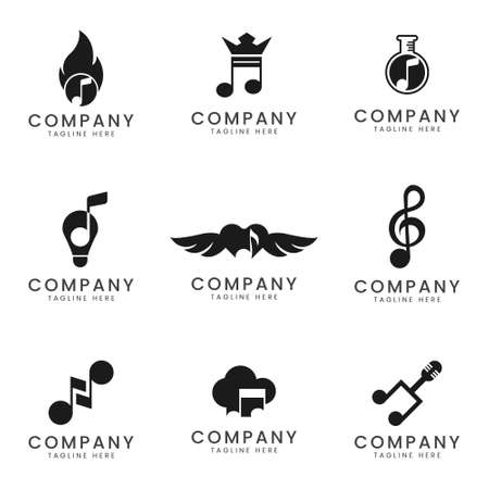 Set of music business logo icon design for multipurpose companyのイラスト素材