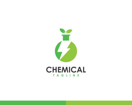 creative chemical energy logo template, eco chemical logoのイラスト素材