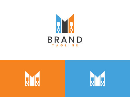 letter M motor logo template, motor and letter M conceptのイラスト素材