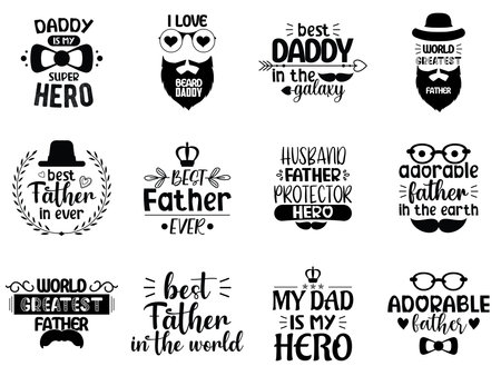 fathers day typography quotes designのイラスト素材