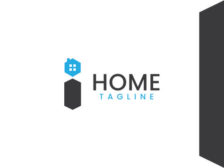 Real estate logo template, Letter I and home conceptのイラスト素材
