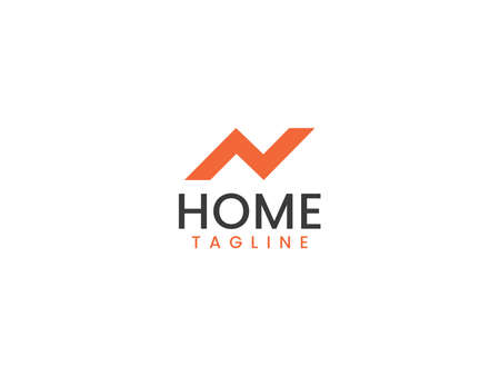 Letter N real estate logo template, house and letter N conceptのイラスト素材