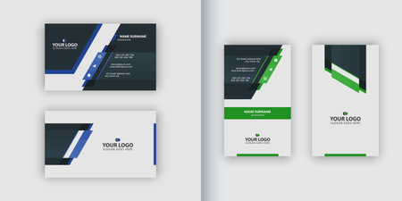 Business card design horizontal and verticalのイラスト素材