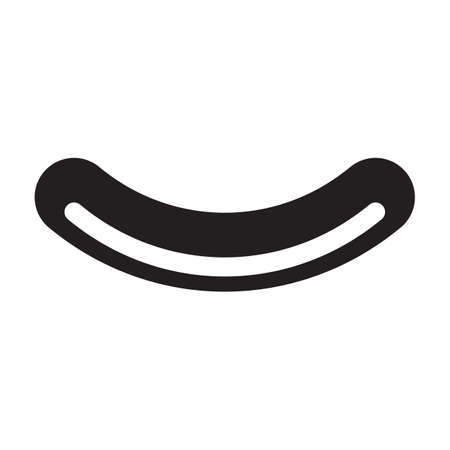 Sausage icon. Grilled sausage. Vector illustration flat design. Isolated on white background.のイラスト素材