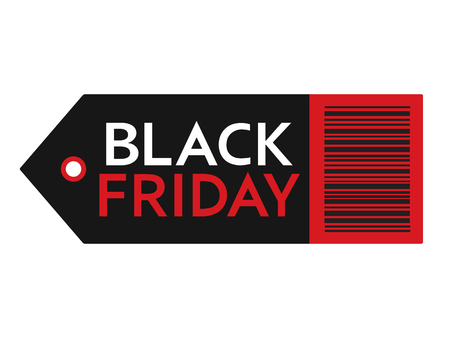 Black Friday sale. Inscription design template. Black Friday banner. Isolated vector illustration on white background.のイラスト素材