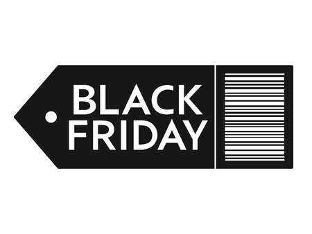 Black Friday sale. Inscription design template. Black Friday banner. Isolated vector illustration on white background.のイラスト素材