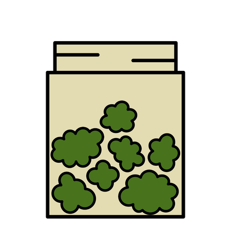 Marijuana Buds in Glass Jar Stack. Isolated vector illustration on white background.のイラスト素材