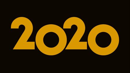 Happy new year 2020 text design. Design for calendar, greeting cards or print. Isolated vector...