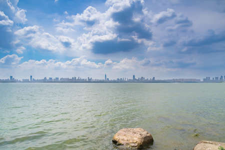 Summer scenery of Wuhan East Lake Greenwayの写真素材