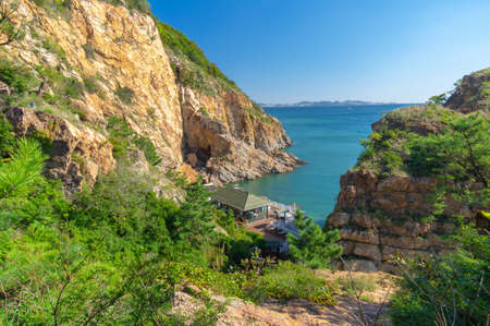 Summer scenery of Dalian Binhai Road, Liaoningのeditorial素材