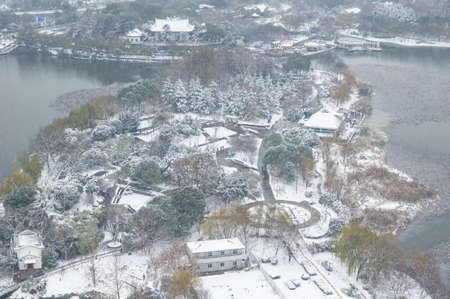 Wuhan winter snow sceneryの写真素材