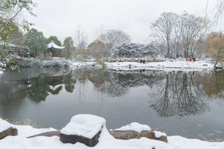 Wuhan winter snow sceneryの写真素材