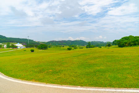 Early summer scenery of Wuhan Mulan Grassland Scenic Area, Hubeiの写真素材