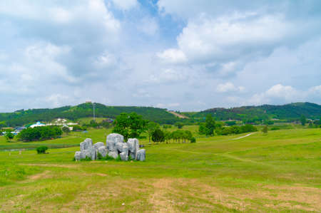 Early summer scenery of Wuhan Mulan Grassland Scenic Area, Hubeiの写真素材