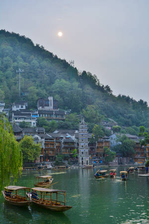 Hunan Xiangxi Fenghuang Ancient City Summer Sceneryのeditorial素材