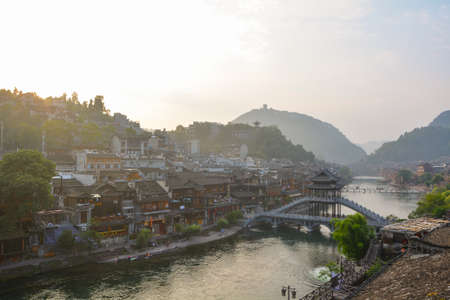 Hunan Xiangxi Fenghuang Ancient City Summer Sceneryのeditorial素材