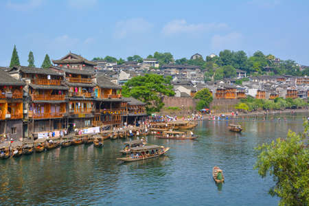 Hunan Xiangxi Fenghuang Ancient City Summer Sceneryのeditorial素材