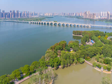 Wuhan  Summer Aerial Sceneryの写真素材
