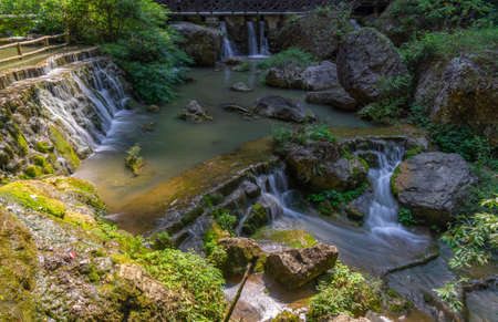 Summer scenery of the Three Gorges Great Falls Scenic Area in Yichang, Hubeiの写真素材