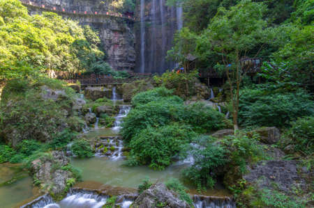 Summer scenery of the Three Gorges Great Falls Scenic Area in Yichang, Hubeiのeditorial素材
