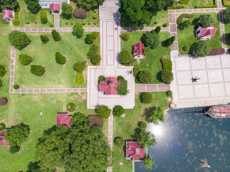 Wuhan East Lake Scenic Area Summer Aerial Sceneryの写真素材