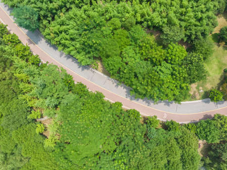 Hubei Huanggang Love Lake Summer Aerial Sceneryの写真素材