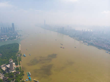 Wuhan Summer City Aerial Sceneryの写真素材