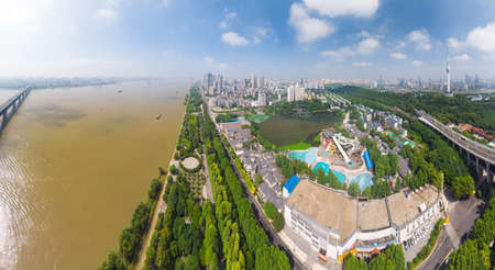 Wuhan Summer City Aerial Sceneryのeditorial素材