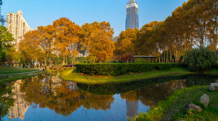 Hubei Wuhan Liberation Park late autumn sceneryのeditorial素材