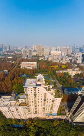 Hubei Wuhan Liberation Park late autumn sceneryのeditorial素材