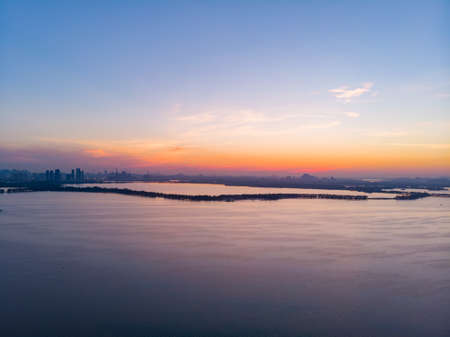 Summer scenery of East Lake Tourism Scenic Area in Wuhan, Hubeiの写真素材