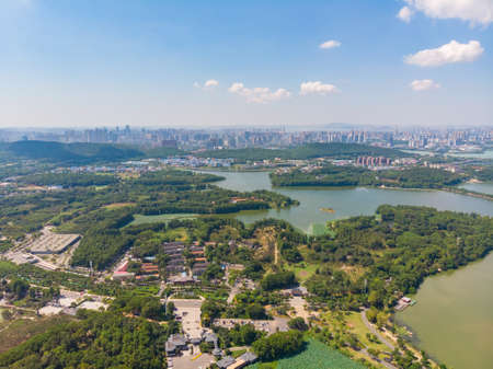Summer scenery of East Lake Tourism Scenic Area in Wuhan, Hubeiの写真素材
