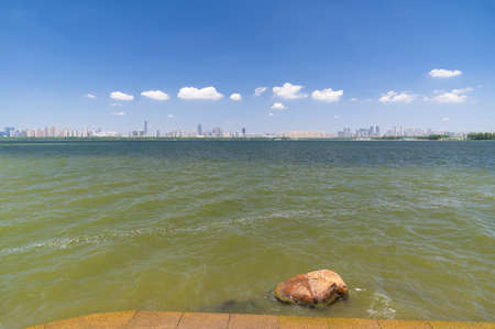 Summer scenery of East Lake Tourism Scenic Area in Wuhan, Hubeiの写真素材